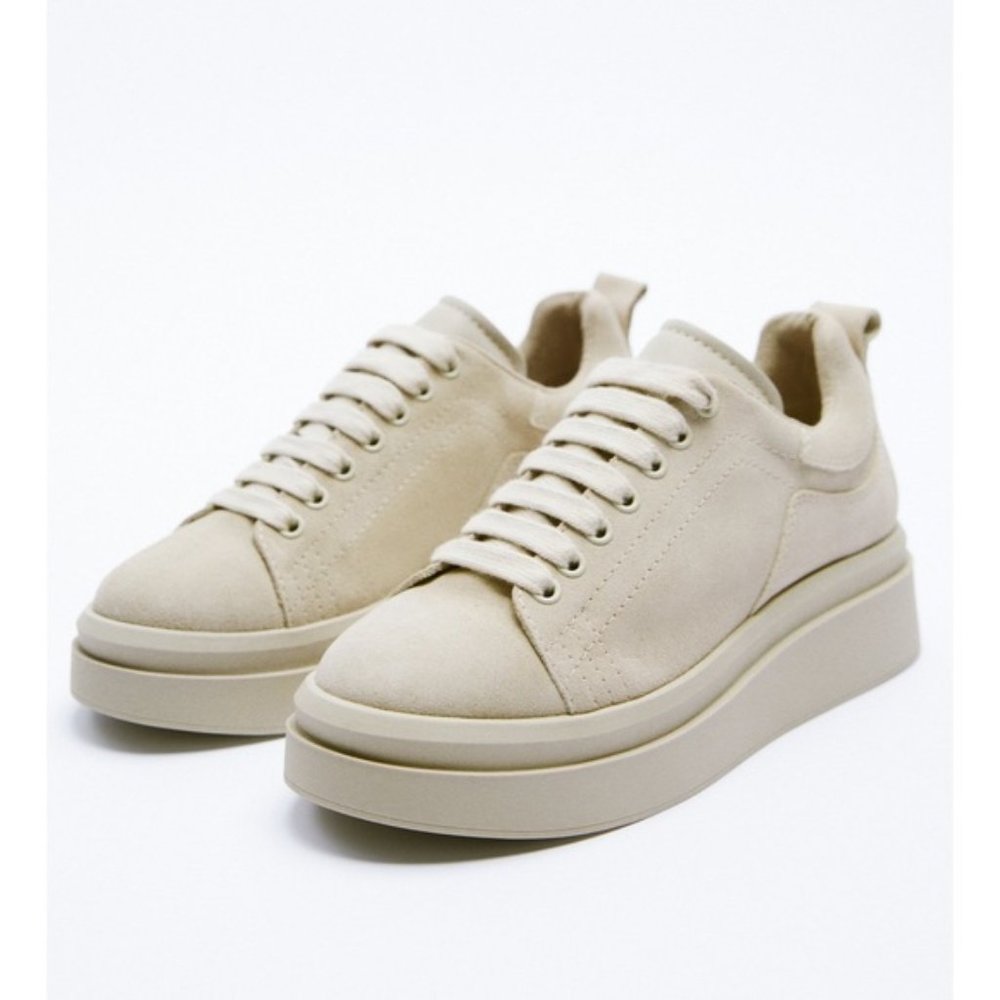 Zara Platform Leather Sneakers